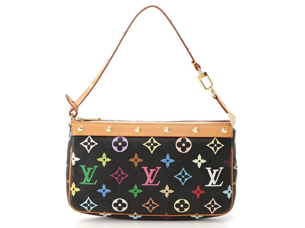 LOUIS VUITTON Pochette Accessoires Multicolor Noir Black